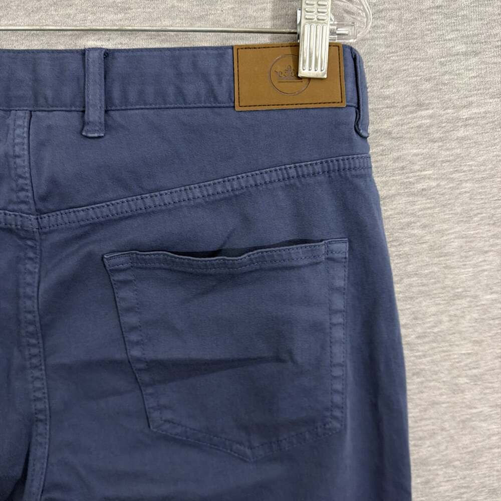 Peter Millar Mens 32 Navy Ultimate Sateen 5 Pocket Straight Leg Pants - Picture 8 of 13